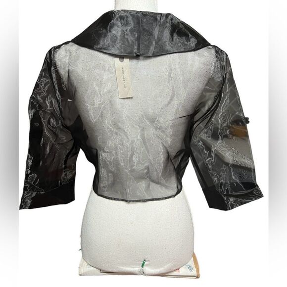 Maeve Sheer Tie-Front Blazer Blouse one size - Picture 4 of 5